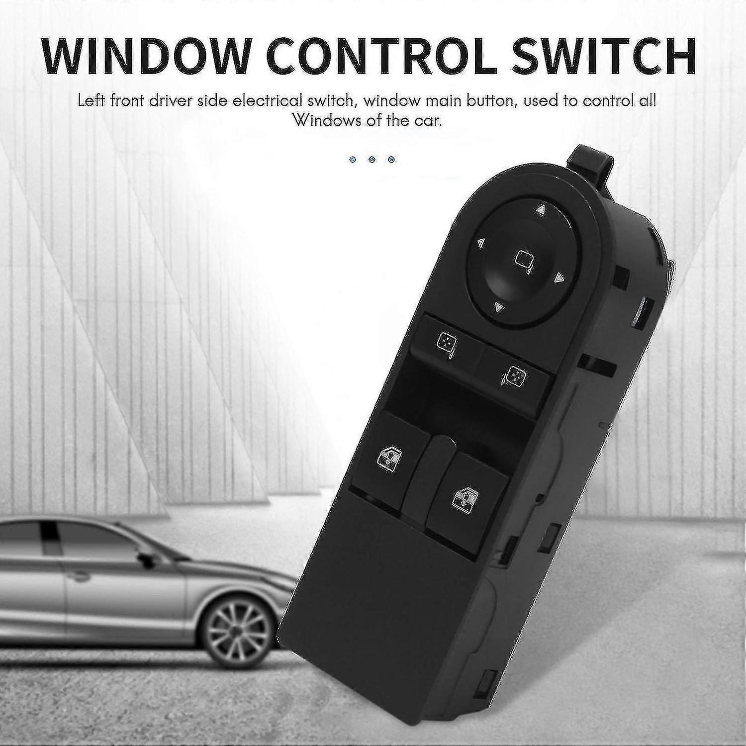 Driver Side Electric Window Switch – For Vauxhall Astra H, Zafira B – 13228706, 13228879, Black