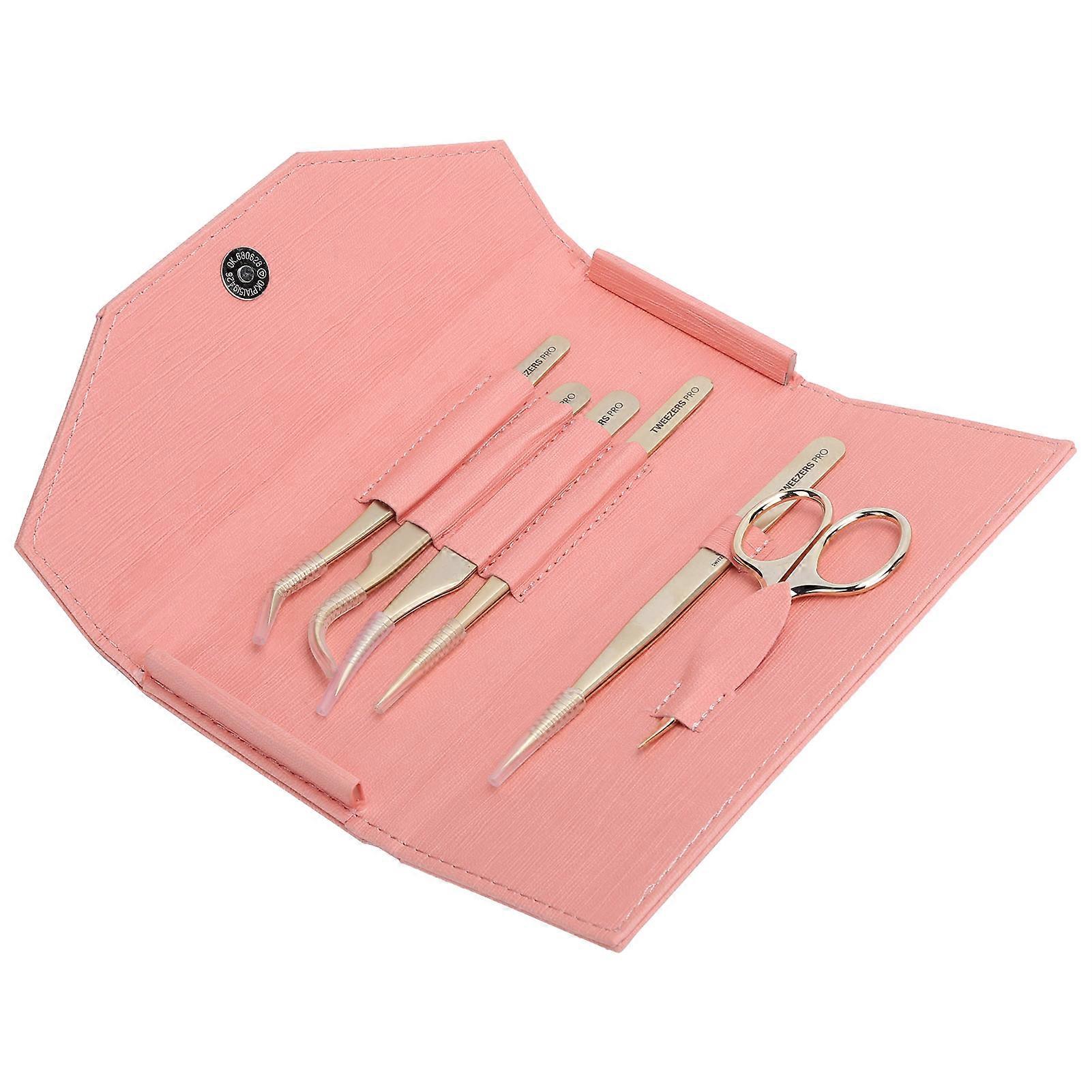 Stainless Steel Eyelash Extension Tweezers Kit False Fake Eyelashes Grafting Clip Tool