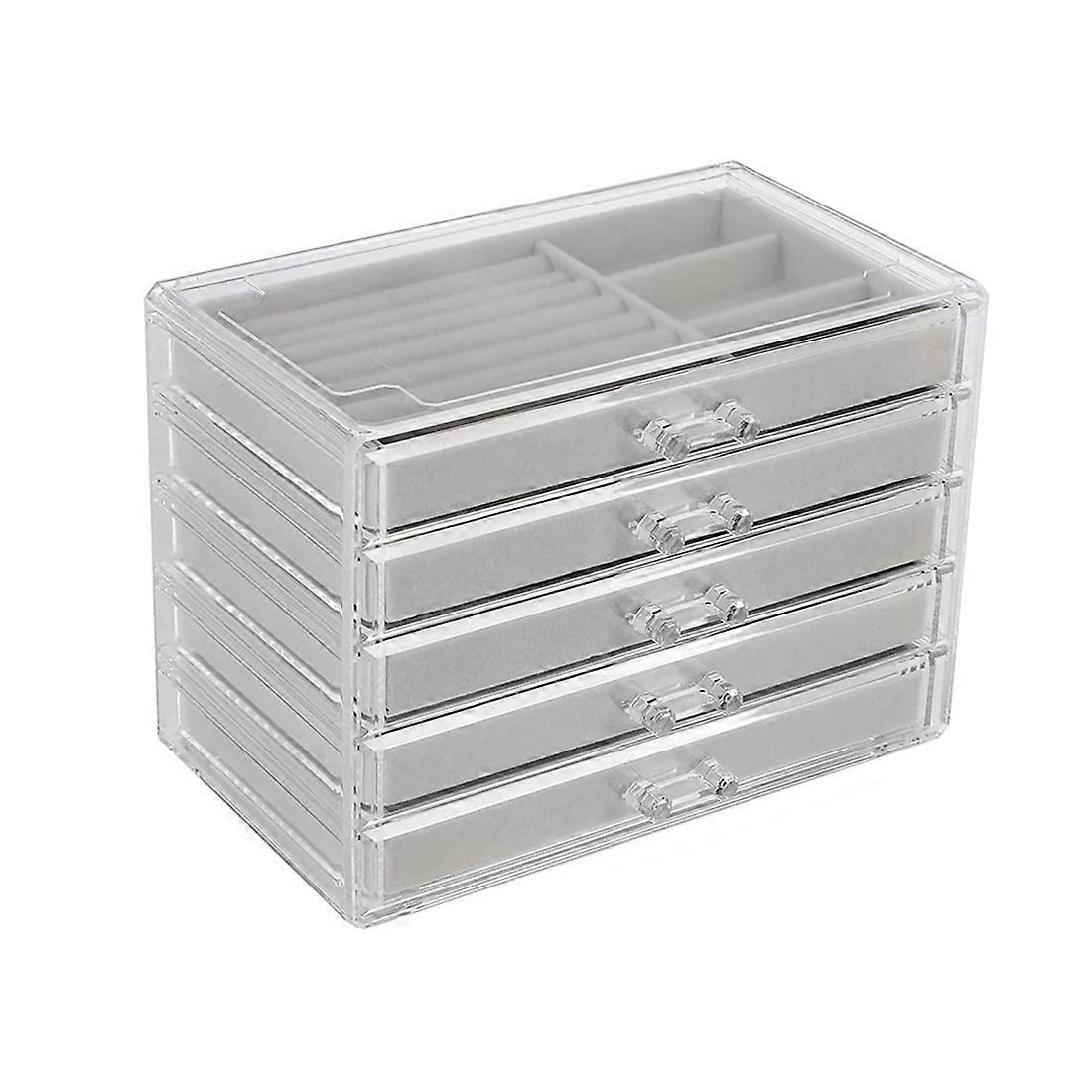 Jewelry Organizer with 5 Drawers Stackable Earring Display Holder