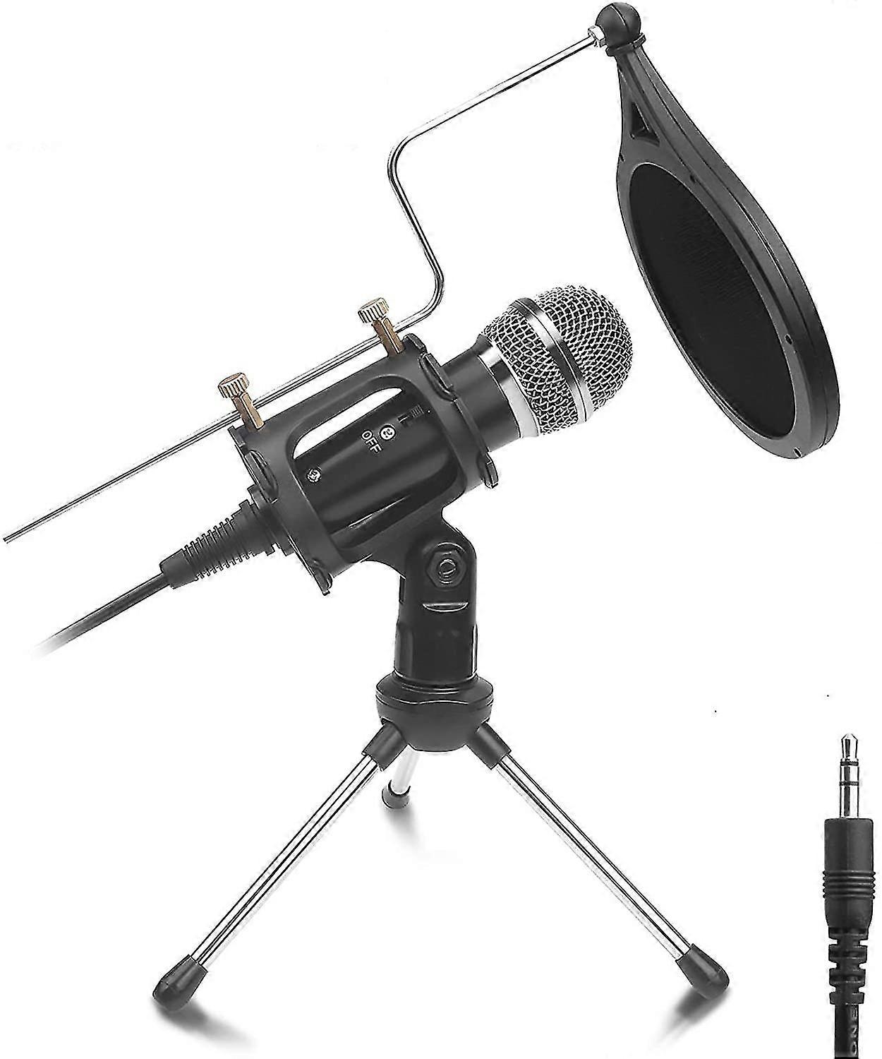 Phone Microphone, 3.5mm Condenser Recording Microphone Computer