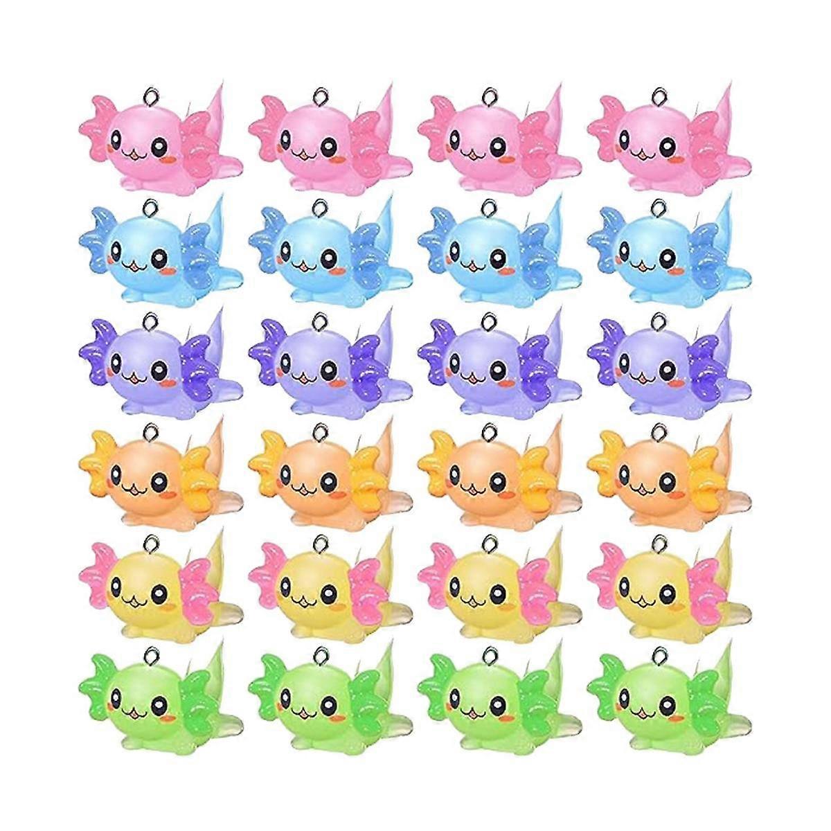 24 PCS Animal Charms Axolotl Resin Charms for Jewelry Making Tiny Resin Animals Resin Figures Minia