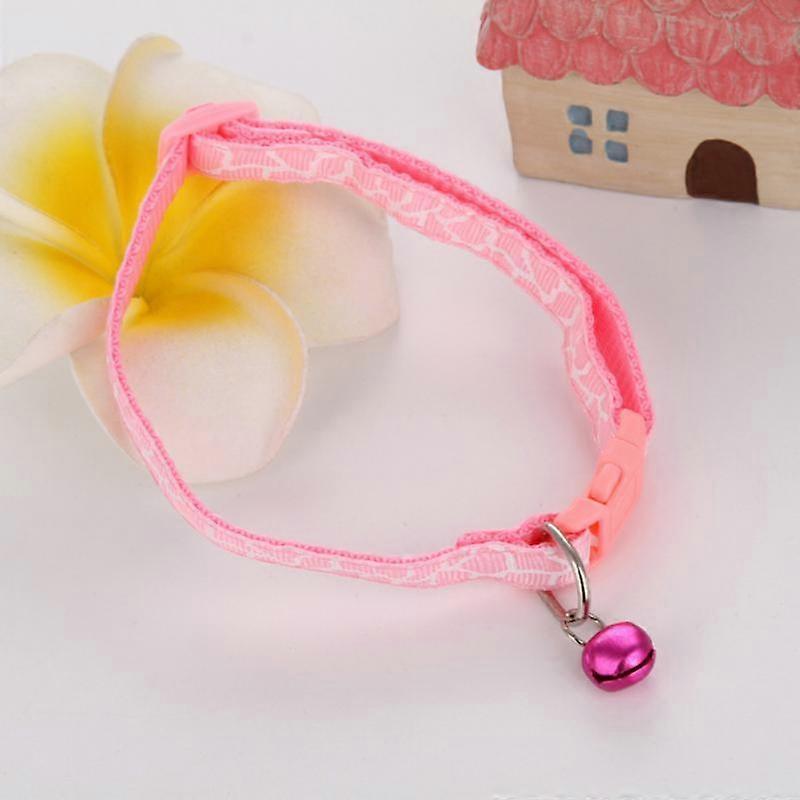 Adjustable Cat Collar Cute Net Pattern Cat Collar Patch Bell Collar Pet Puppy Dog Kitten Cat