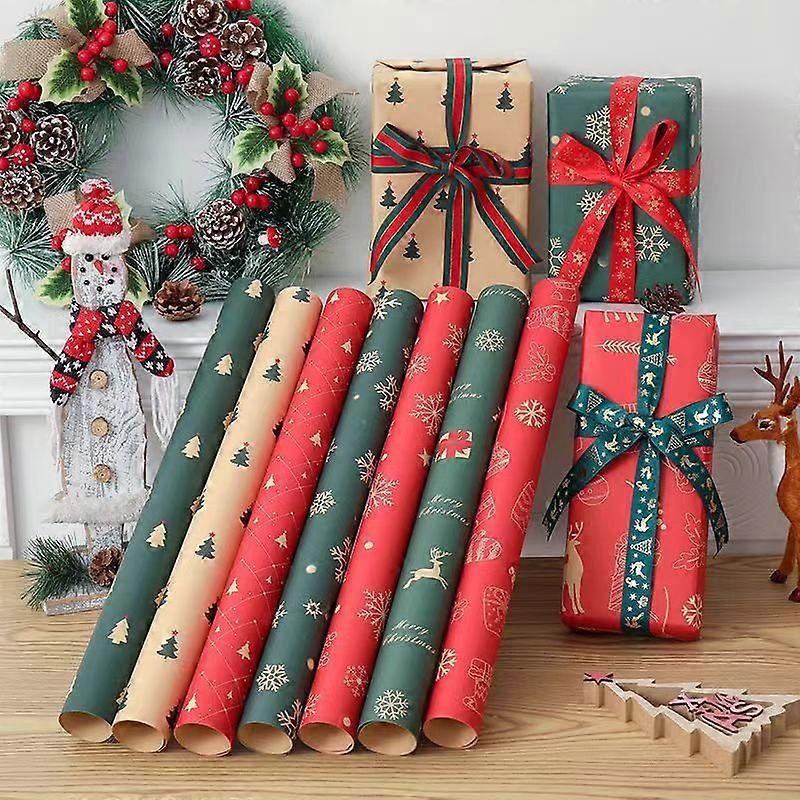 Jul Omslagspapper Julklapp Box Inslagningspapper Gåva Gåva Dekoration