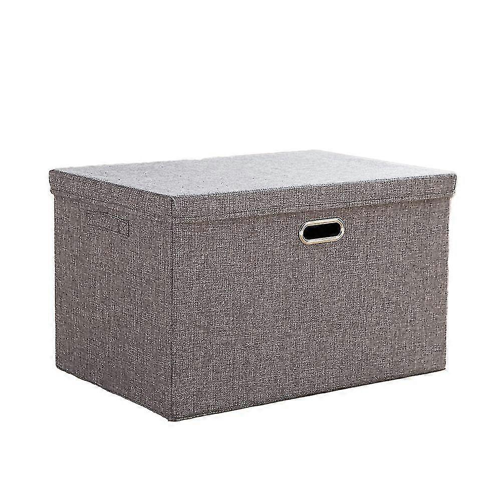 Cotton and linen storage box with lid foldable desktop finishing toy clothes wardrobe storage box storage box