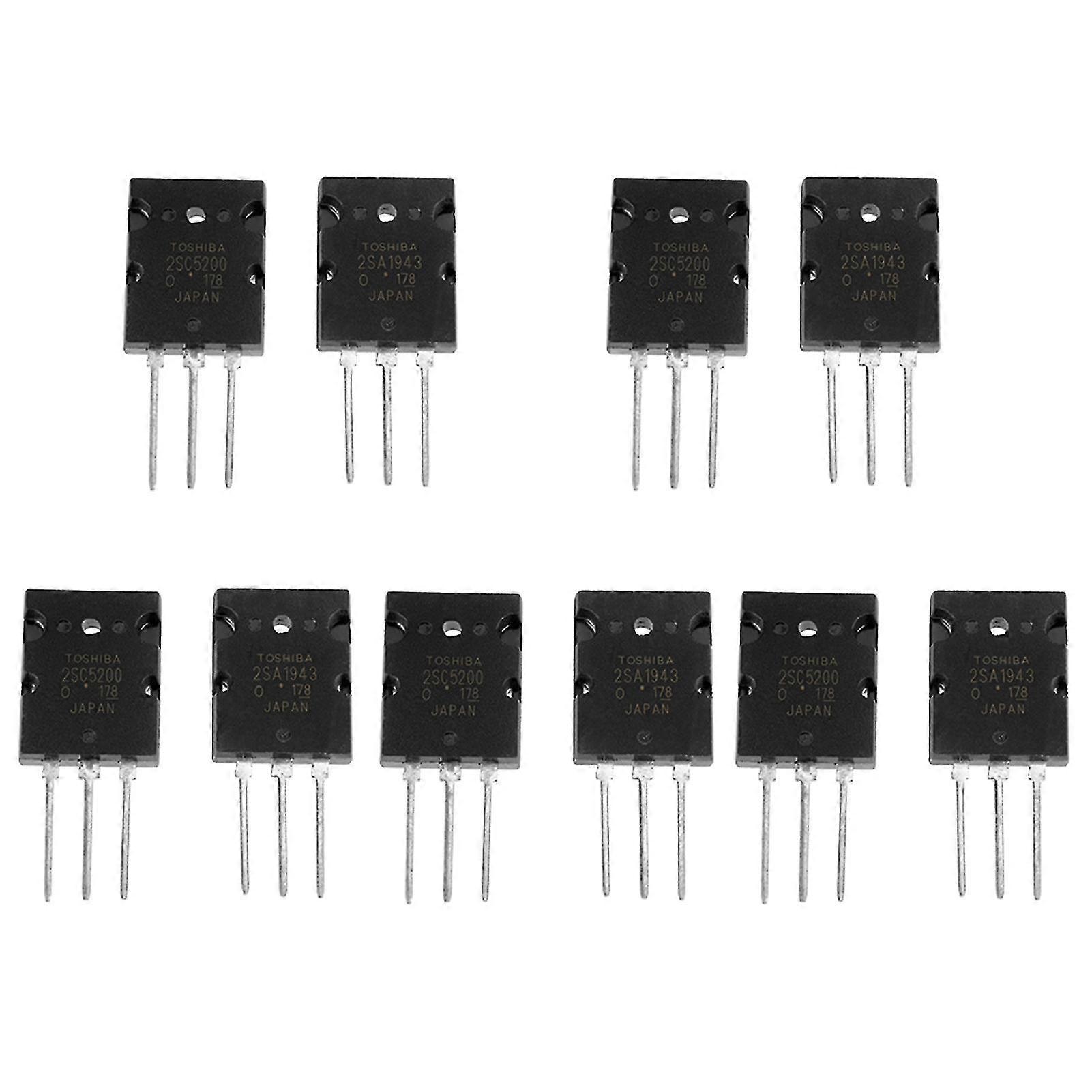 5 Pair Black 2SA1943 2SC5200 High Power Matched Audio Transistor