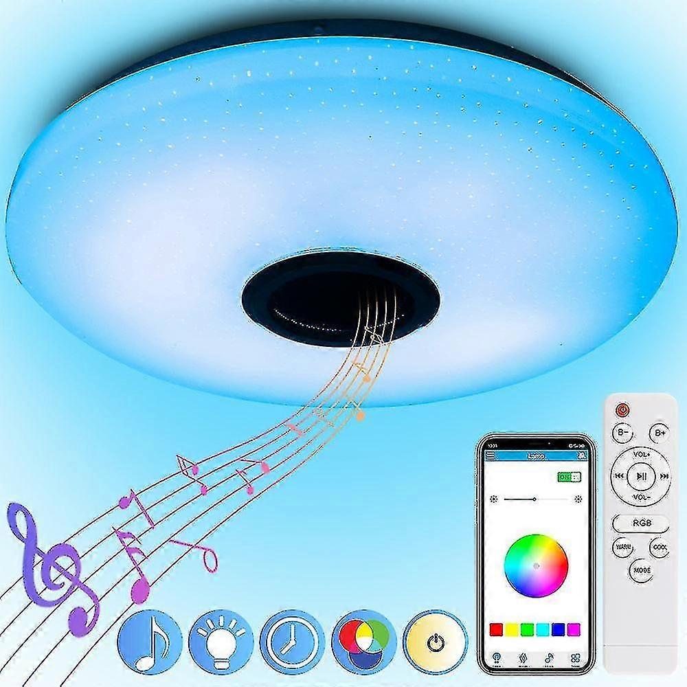 Smart Ceiling Light 24w Rgb Music Lamp With Bluetooth Speaker