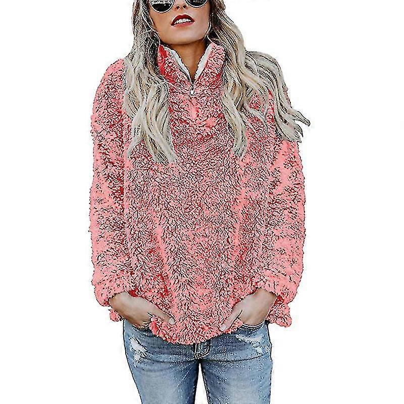 mulheres Teddy Bear Fluffy Outwear Pullover Moletom