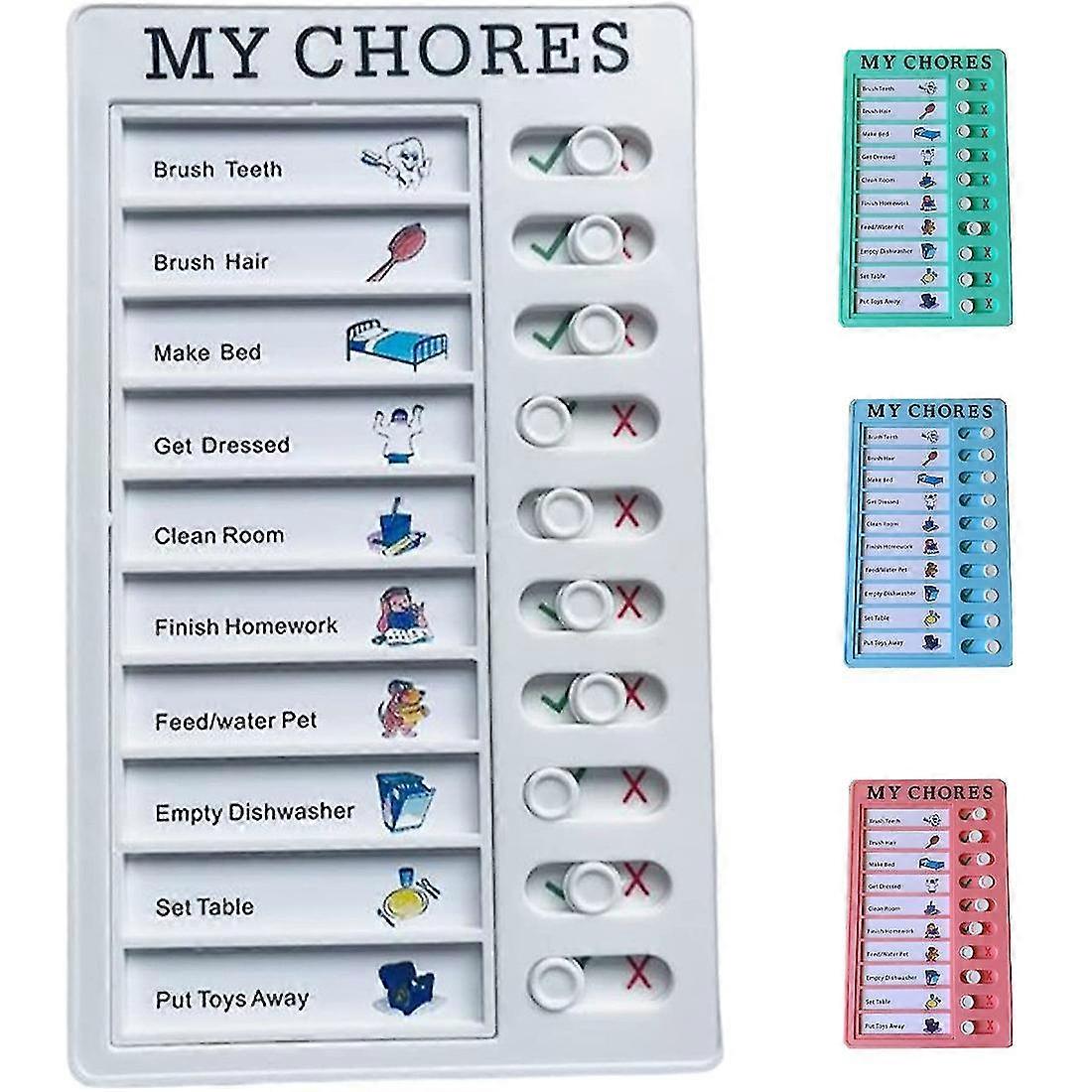 Memo Plastic Board Chores Checklist Board, My Chores Chart Board For Kids Children, List Board With Sliding Buttons,1pc