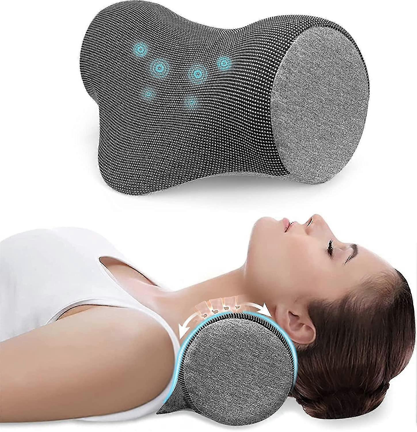 磁気療法枕カバー付き首と肩のリラクサー、ネックストレッチャー頸部牽引枕