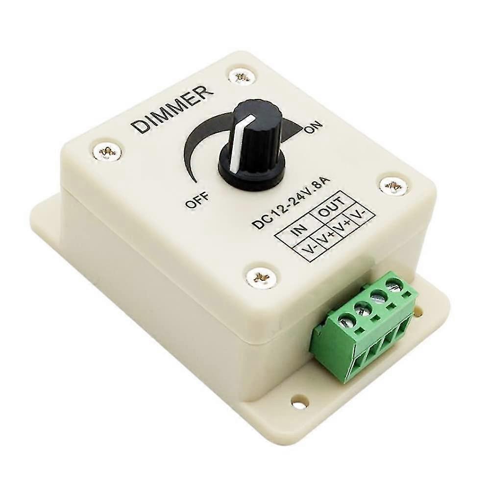 1pcs Led Dimmer Light, Adjustable Dimmer Controller Module Light Dimming Switches Single Color Controller Dc 12v 24v 8a
