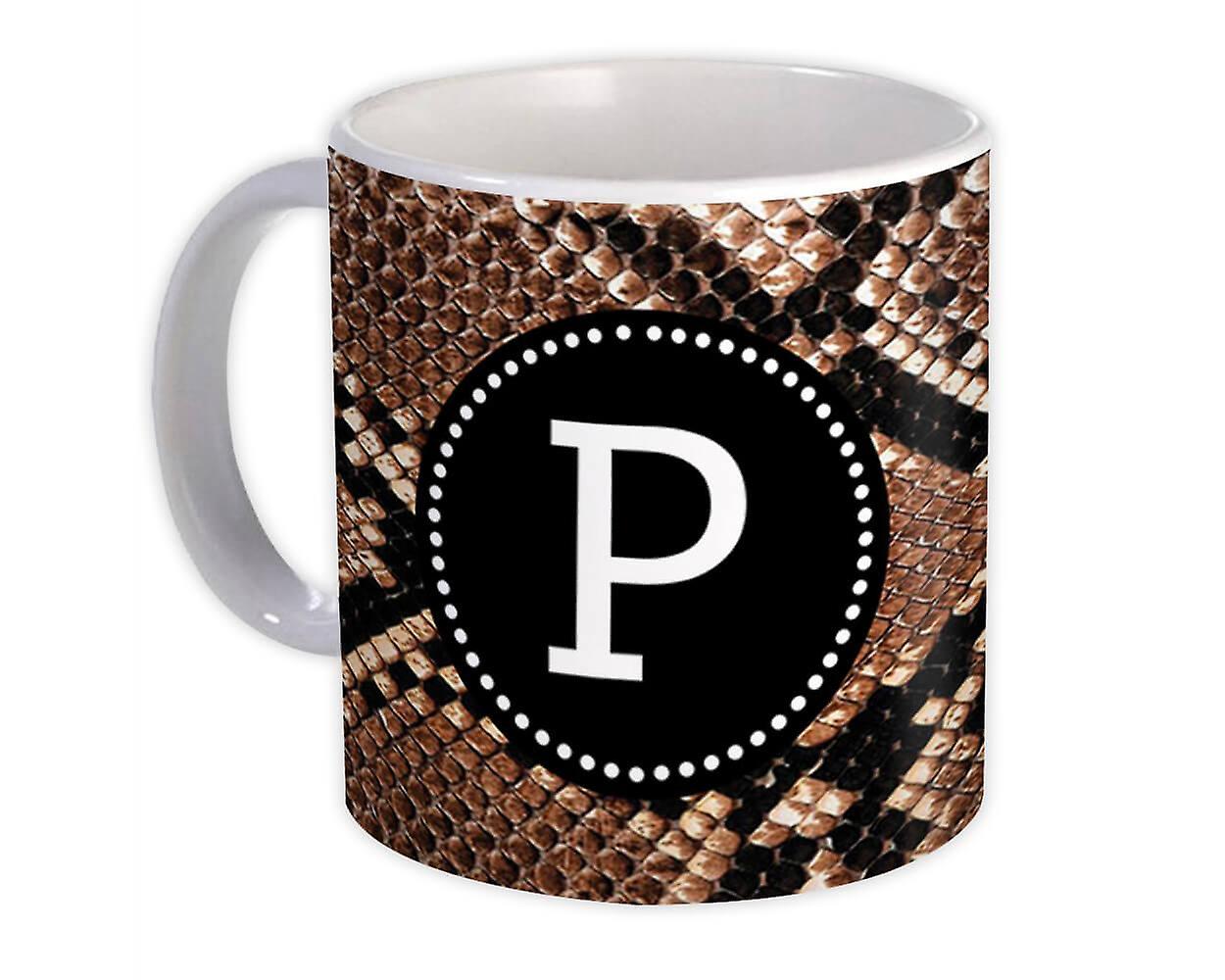 Gift Mug: Monogram Letter P Snake