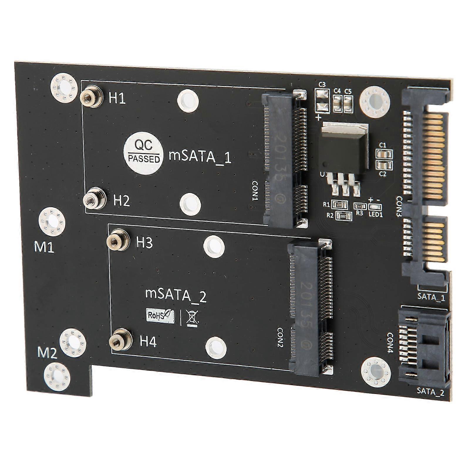 MSATA SSD to SATA3 Adapter Card - Dual Port Converter for PC 520MB s Fast Speed