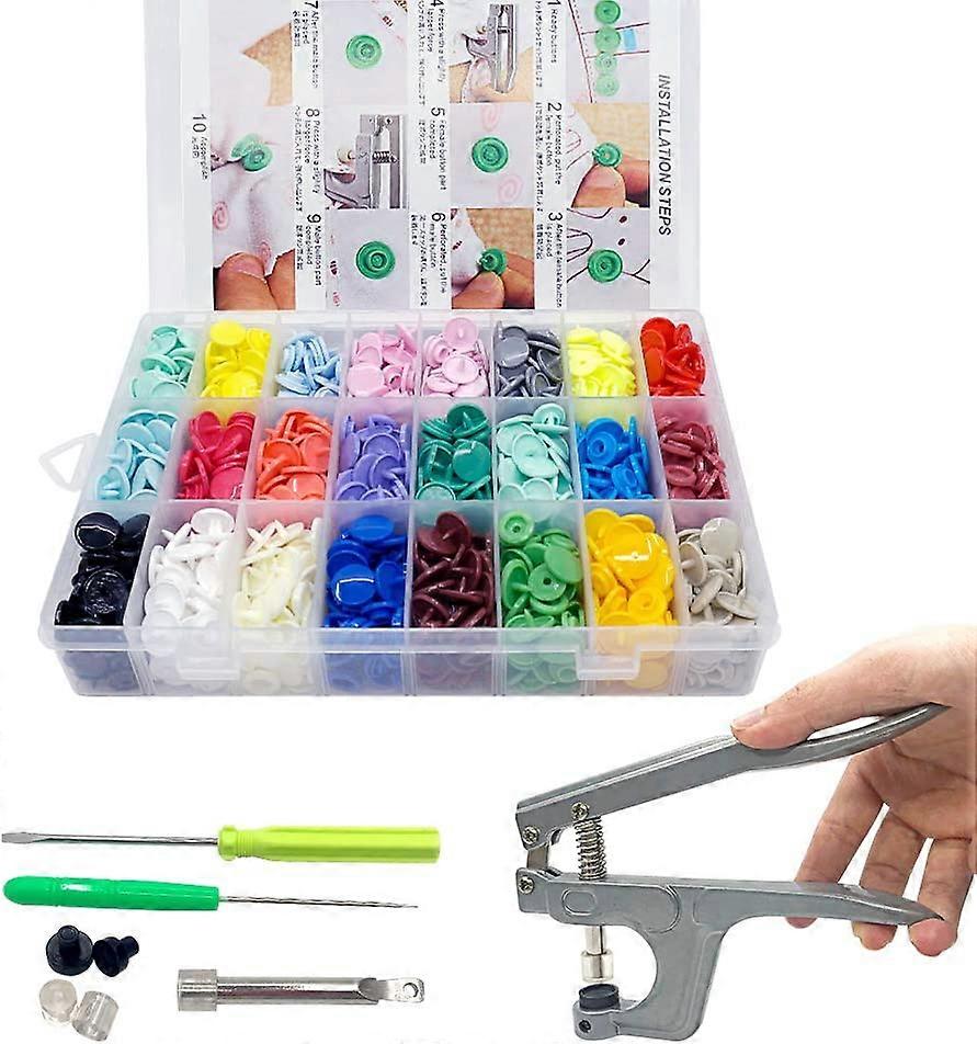 T5 24 Colors Plastic Snap Fasteners with Metal Plier Tools