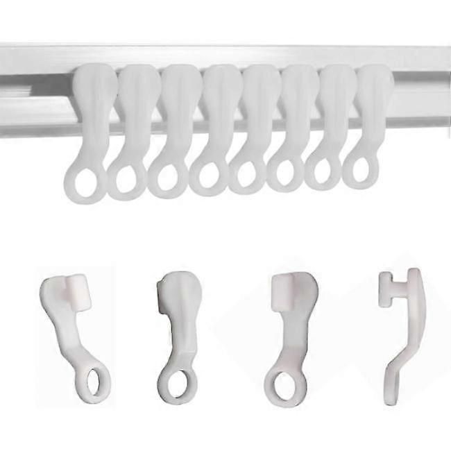 50 pcs Sliders Hooks White plastic curtain hook