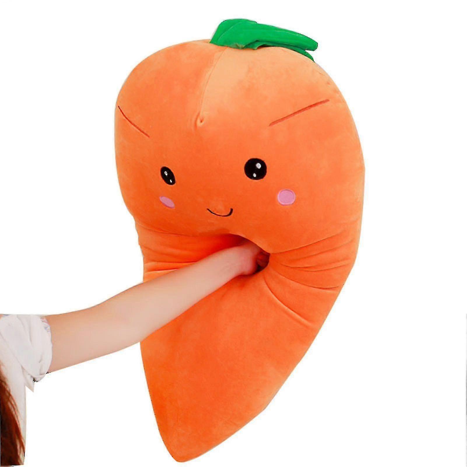 55/75cm Peluche Carotte Oreillers Doux Peluche Créatif Légumes Jouets Avec Sourire Expression Cadeau D’anniversaire-YGWL