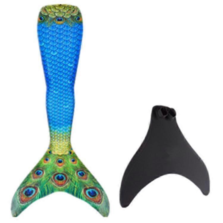 Kinder verschleißfester Meerjungfrauenschwanz zum Schwimmen, Monoflosse inklusive grün M