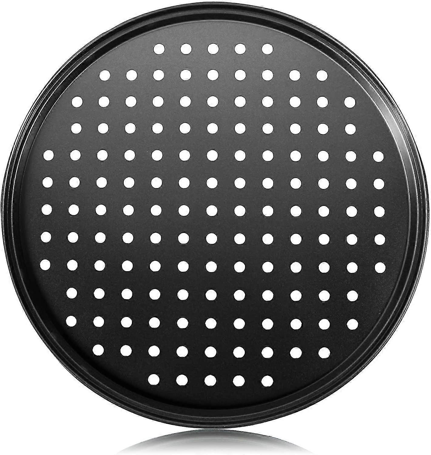 Plaque à pizza en acier de cuisson avec trous, plaque à pizza pour ustensiles de cuisson de 12 pouces, antiadhésive-hibn-hibn-hibn