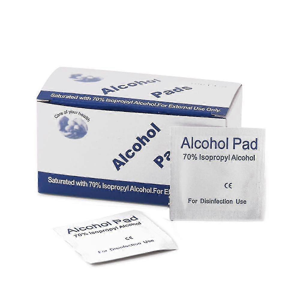 100pcs Disposable Alcohol Sterilized Cotton Pads Tableware Disinfection