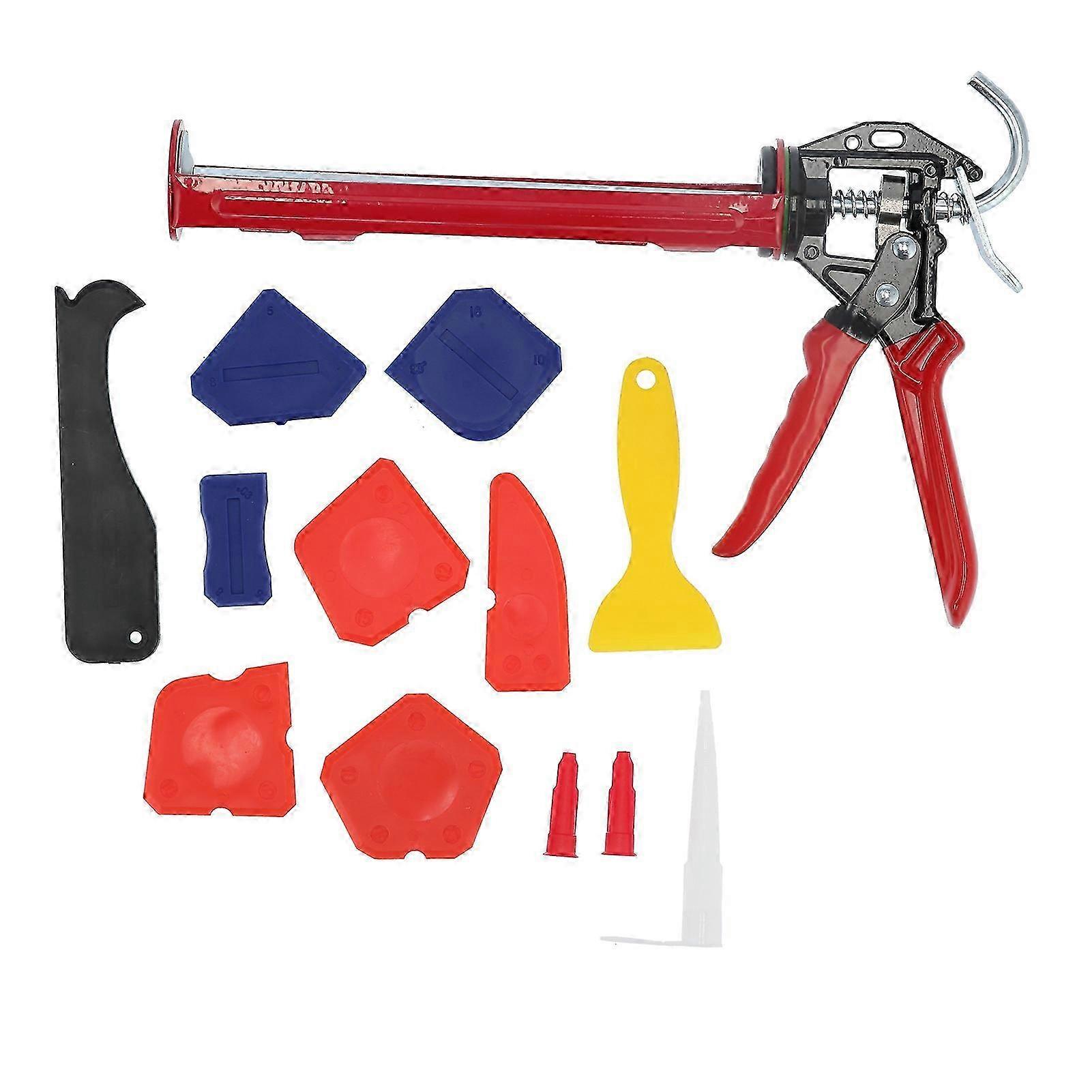 Caulking Gun Kit with Silicone Cartridges and Multifunction Grout Scraper for DIY Projects