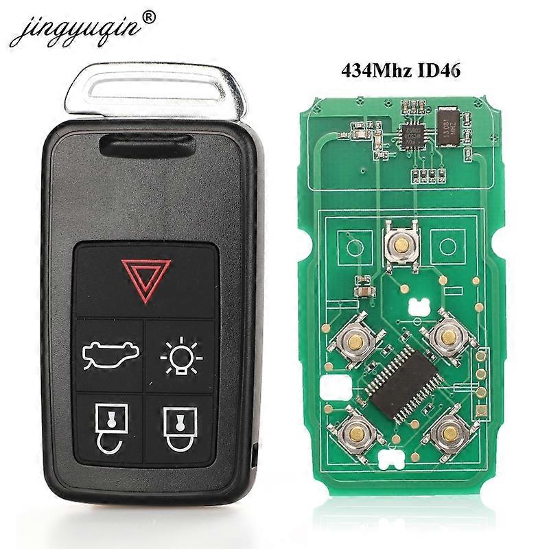 5 Button Remote Key Smart Car Key Fob 434Mhz ID46 Chip for Volvo XC60 S60 S60L V40 V60 S80 XC70 KYDZ Replacement