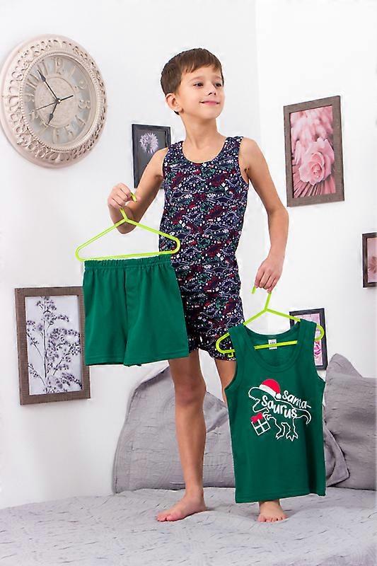 Boys’ Underwear Duo – Breathable Cotton Tank Tops & Elastic Waist Boxers, Any season, HC 6358-4