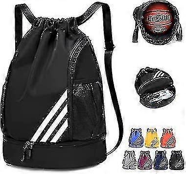 ماء الرباط على ظهره الرياضة حقيبة الصالة الرياضية مع مقصورة الأحذية ، ماء رسم سلسلة الظهر حقيبة للرجال والنساء