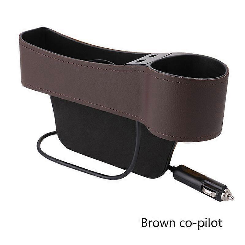 50JA Universal Bilsete Ga p Filler Konsoll Sidelomme Oppbevaringsboks Dobbel USB Lader Koppholder