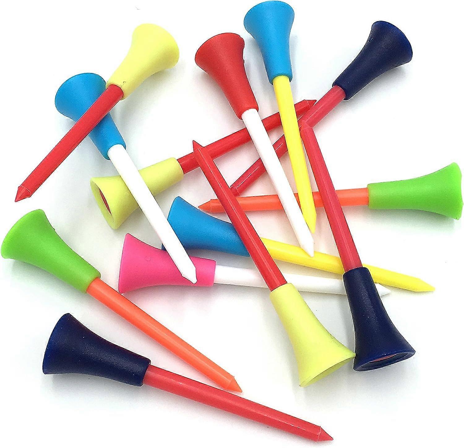 50 Pieces (Random Colors) Plastic Golf Shafts 3-1/4 Inches Durable Rubber Seat Golf Shafts