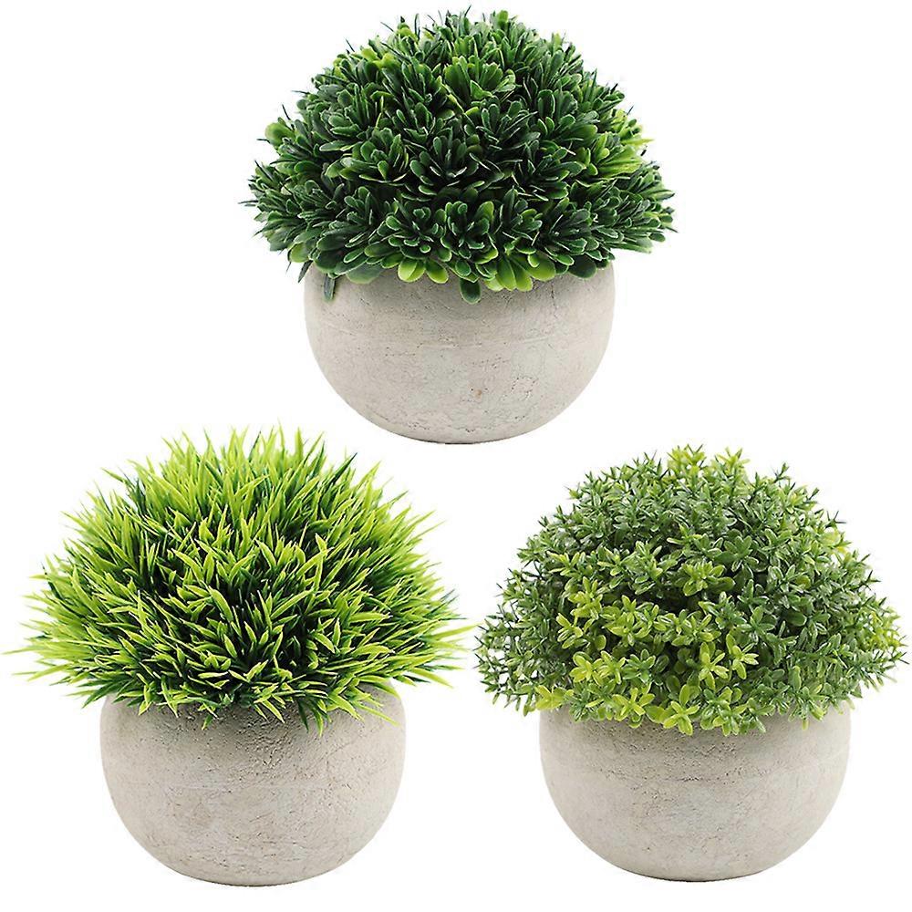 Artificial topiary plants, 3 pieces mini plants, pot set