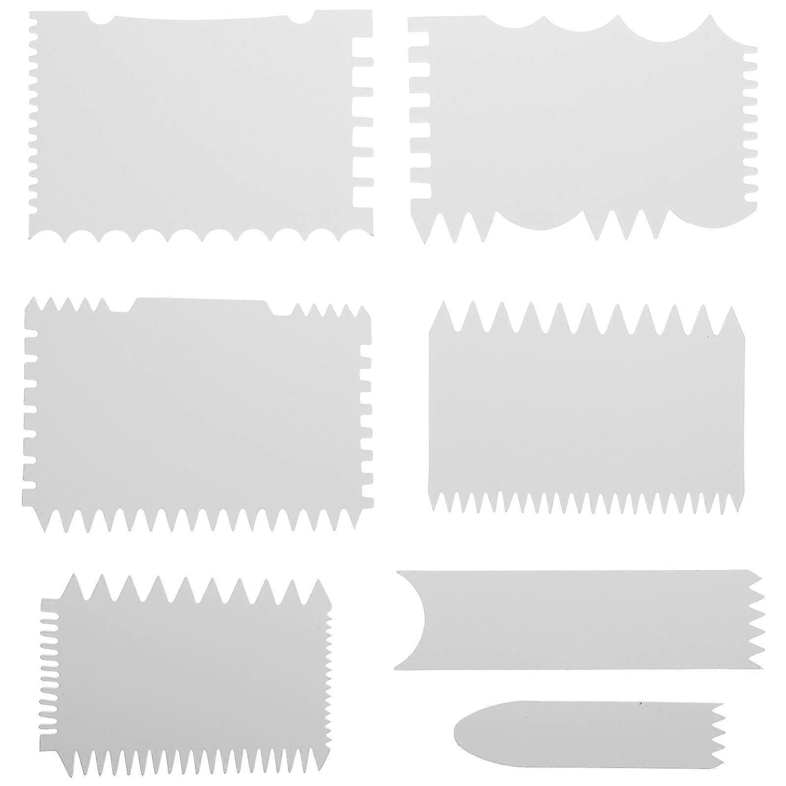 7 Pcs Acrylic Painting Scrapers DIY Painting Art Scraper Wave Design Scrapers