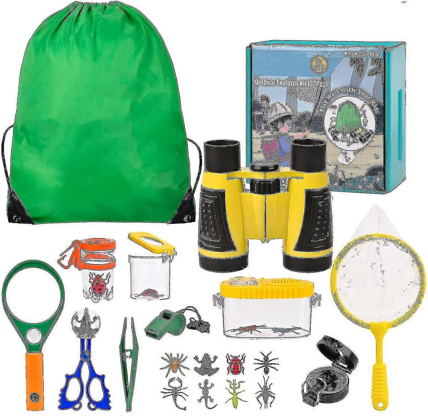 屋外探検キットギフトおもちゃ、キッズ双眼鏡セット、屋外探検セット