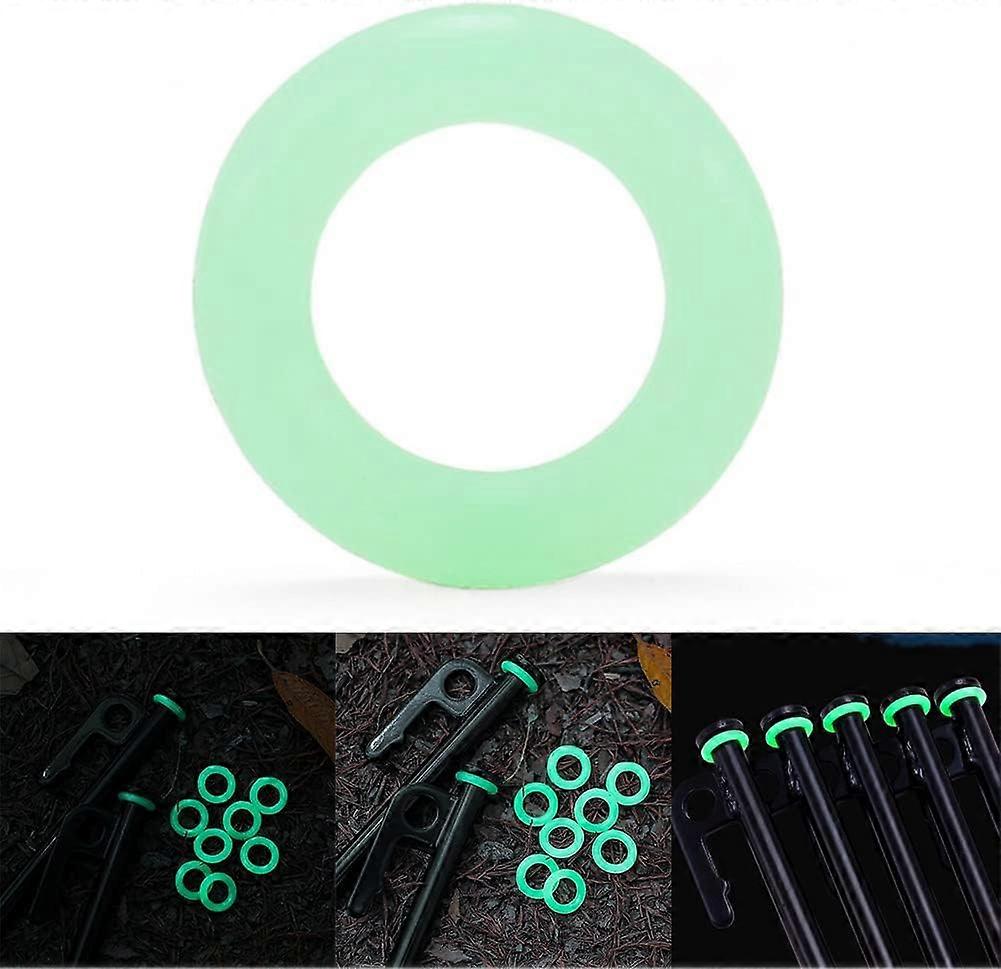 50pcs Multi-Function Silicone Fluorescent Night Studs Tent Night Vision Multi-Function Round Ring Light Luminous Outdoor Camping