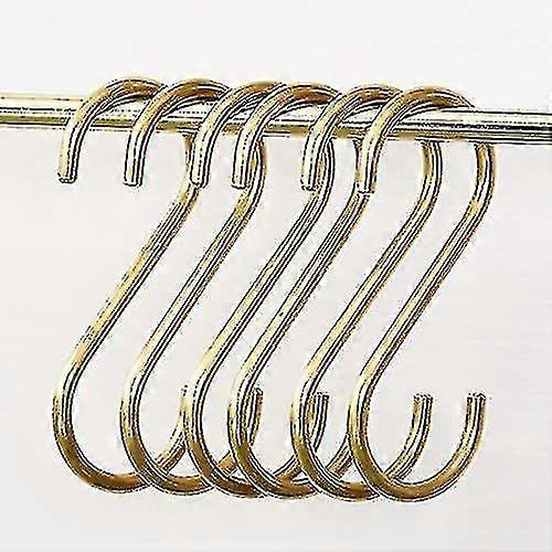 6 Pack S Hooks Gold S Shaped Brass Hooks Hanging Pot Pan Coffee