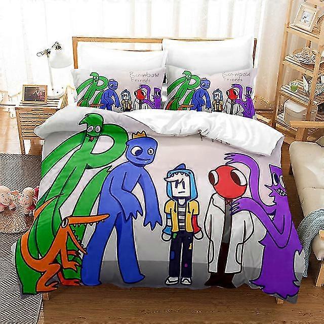 Rainbow Friends sängkläder set 3d barn påslakan set med örngott Twin Full Queen King sängkläder sängkläder för pojkar flickor