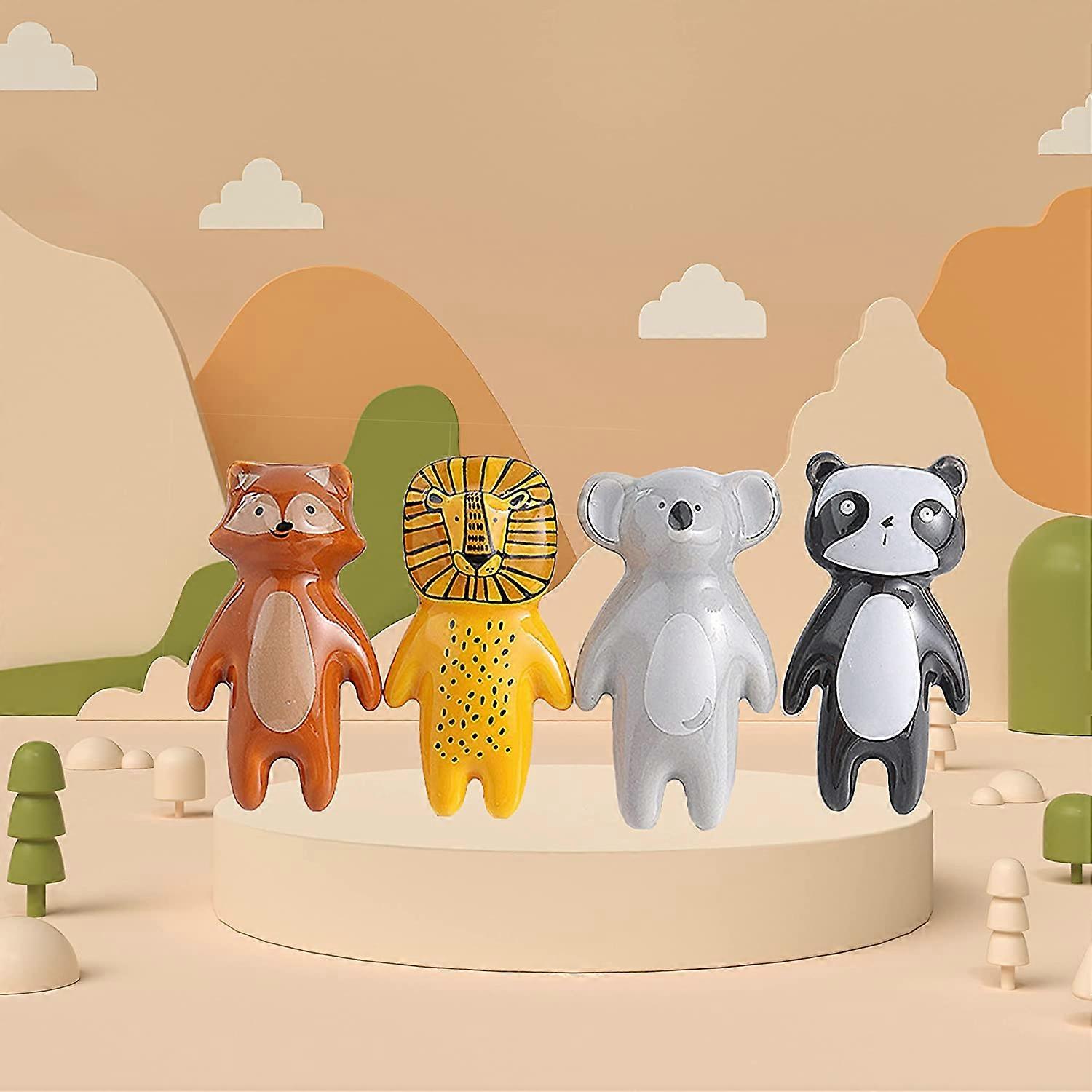 4 Pieces Cupboard Knobs Ceramic Door Knobs Cabinet Knobs Handle Cabinet Drawer Kitchen Animal Design