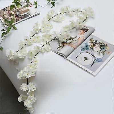 3PCS Artificial Cherry Blossom Flower Vines Hanging Silk,1.8 meter
