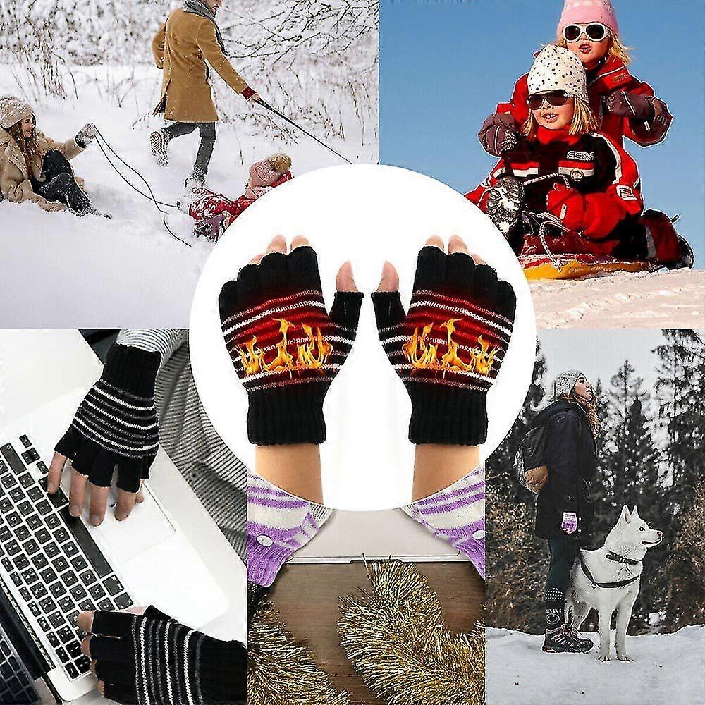 Winter Usb Thermal Heated Gloves Full/half Finger Rechargeable