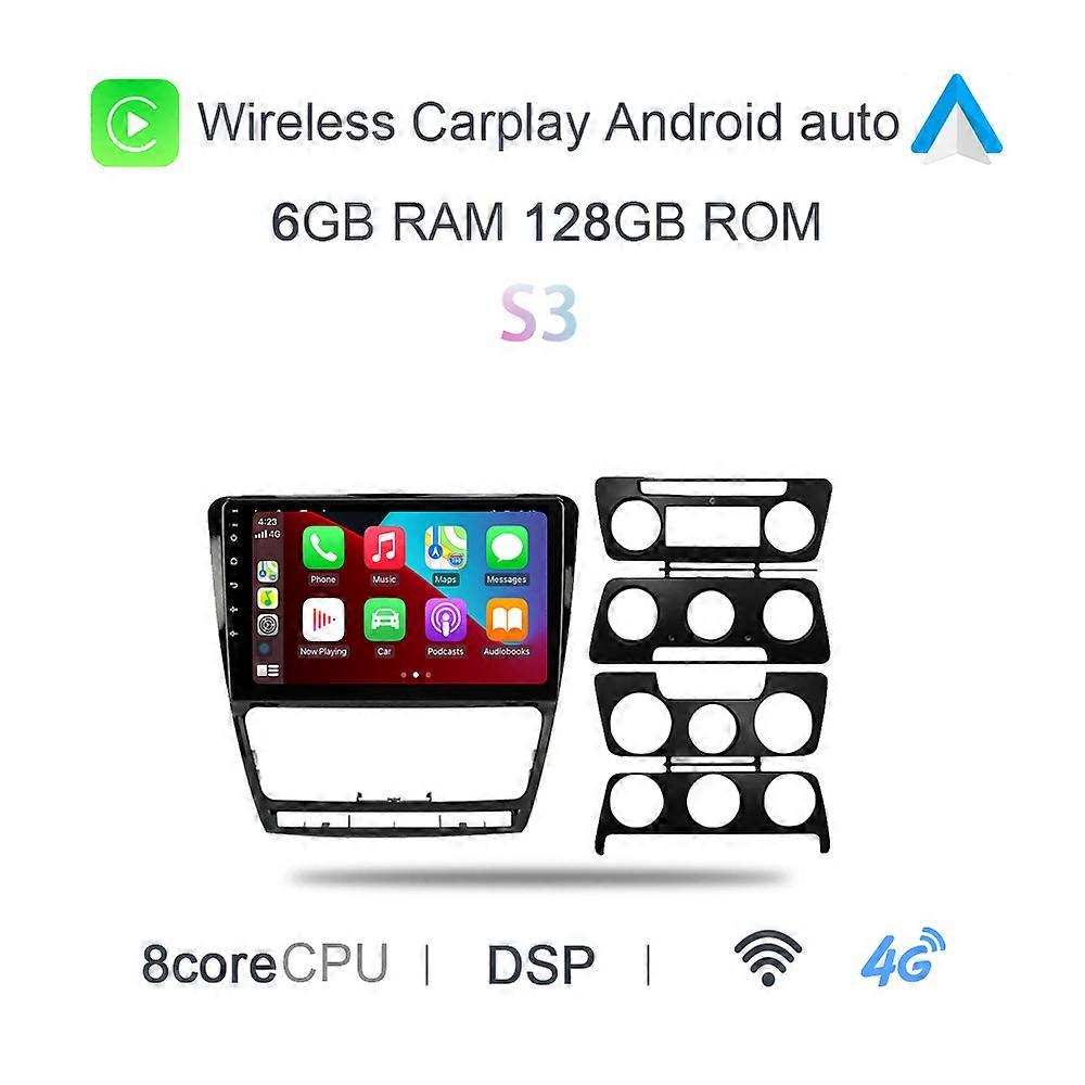 720P IPS 9" 360 Panoramic Carplay 6G+128G Android 12.0 Car DVD Player GPS map WIFI Stereo Radio For Skoda Octavia A5 2008-2013