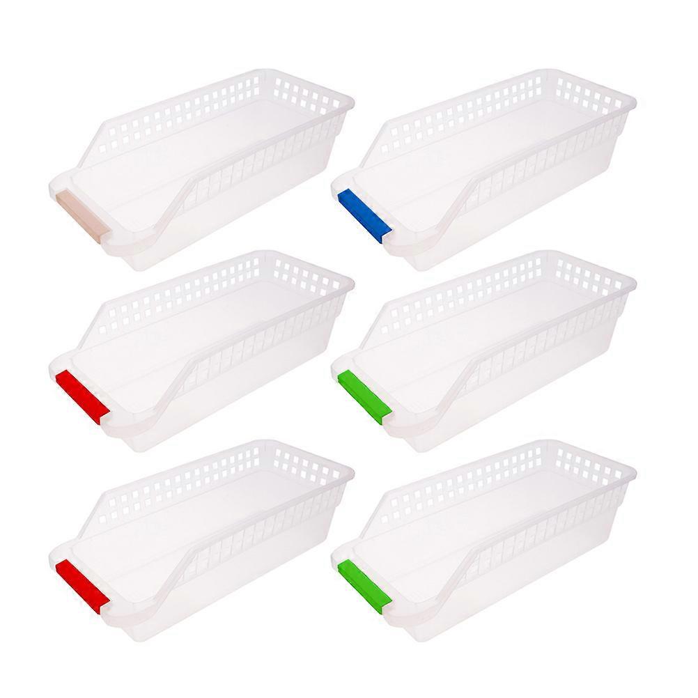 6 Pcs Plastic Storage Baskets Drawer Type Vegetables Baskets Random Color