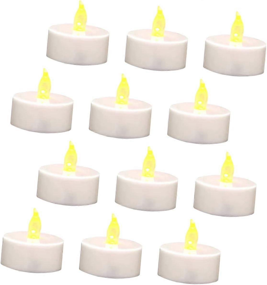 12pcs Vela electrónica de plástico pequeña que parpadea