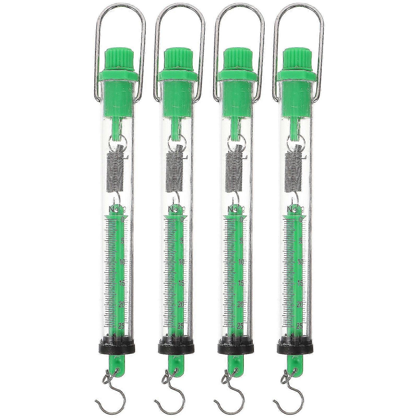 4pcs Spring Scale Tubular Spring Scale Newton Force Meter Dynamometer Hook Scale