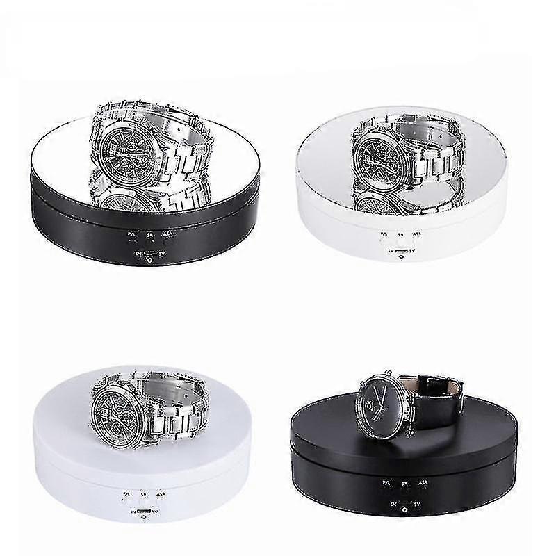 Photography 360 Degree Round Auto Rotating Remote Automatically Turntable Jewelry Display Stand Base For Photo Studio Shooting-black-mirror