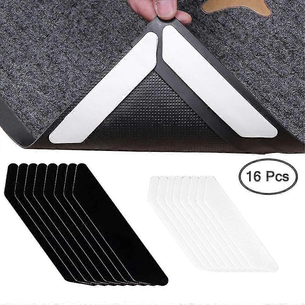 16 Pcs Anti Curling Rug Gripper Keeps Your Rug In Place Makes Corners Flat Premium Carpet Gripper With Renewable Gripper Tape