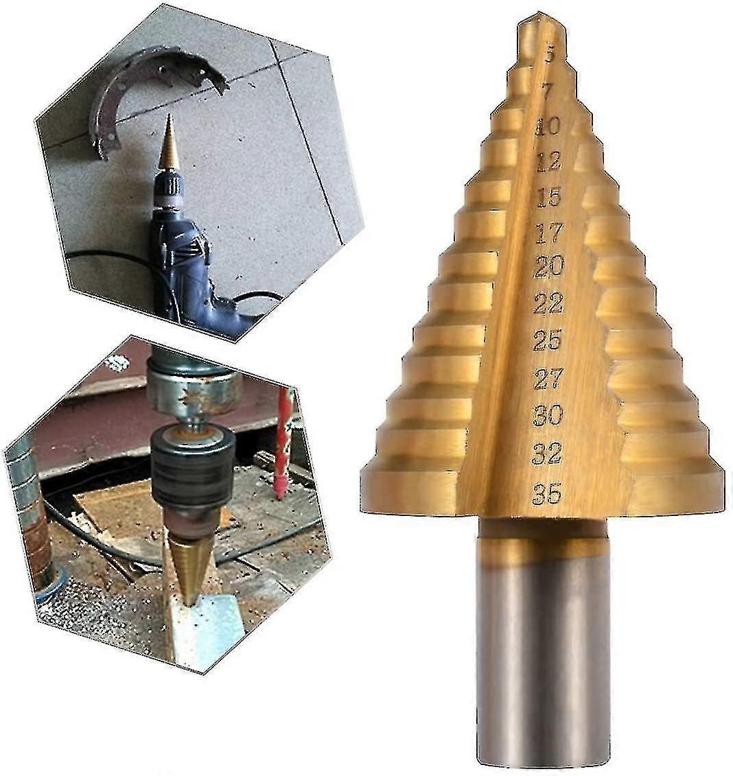 Step Drill Bit High Speed Steel, Titanium Triangle Handle Round Step Cone Drill Drill