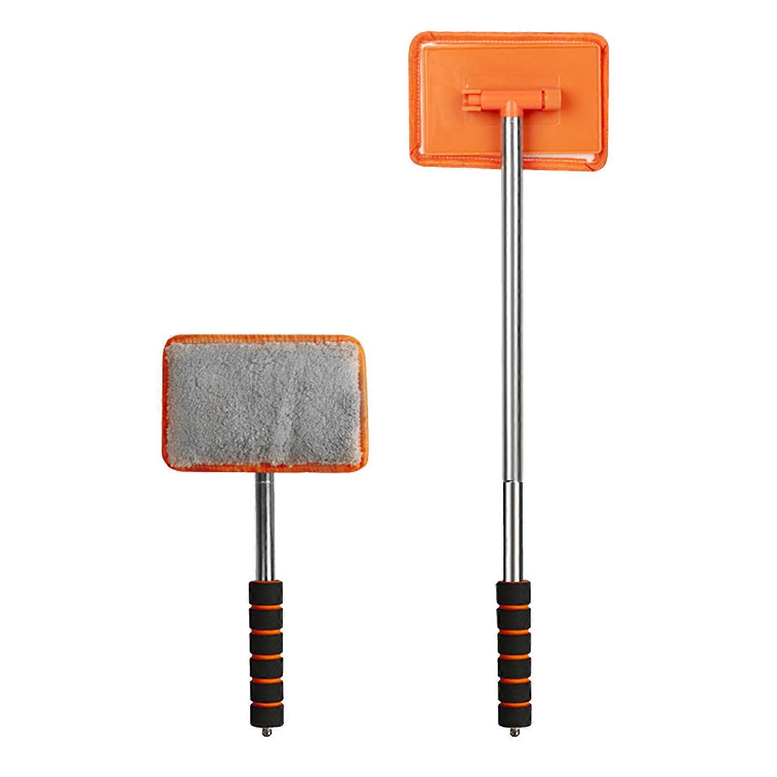 Versatile Car Windshield Cleaning Brush with Aluminum Alloy Handle Orange