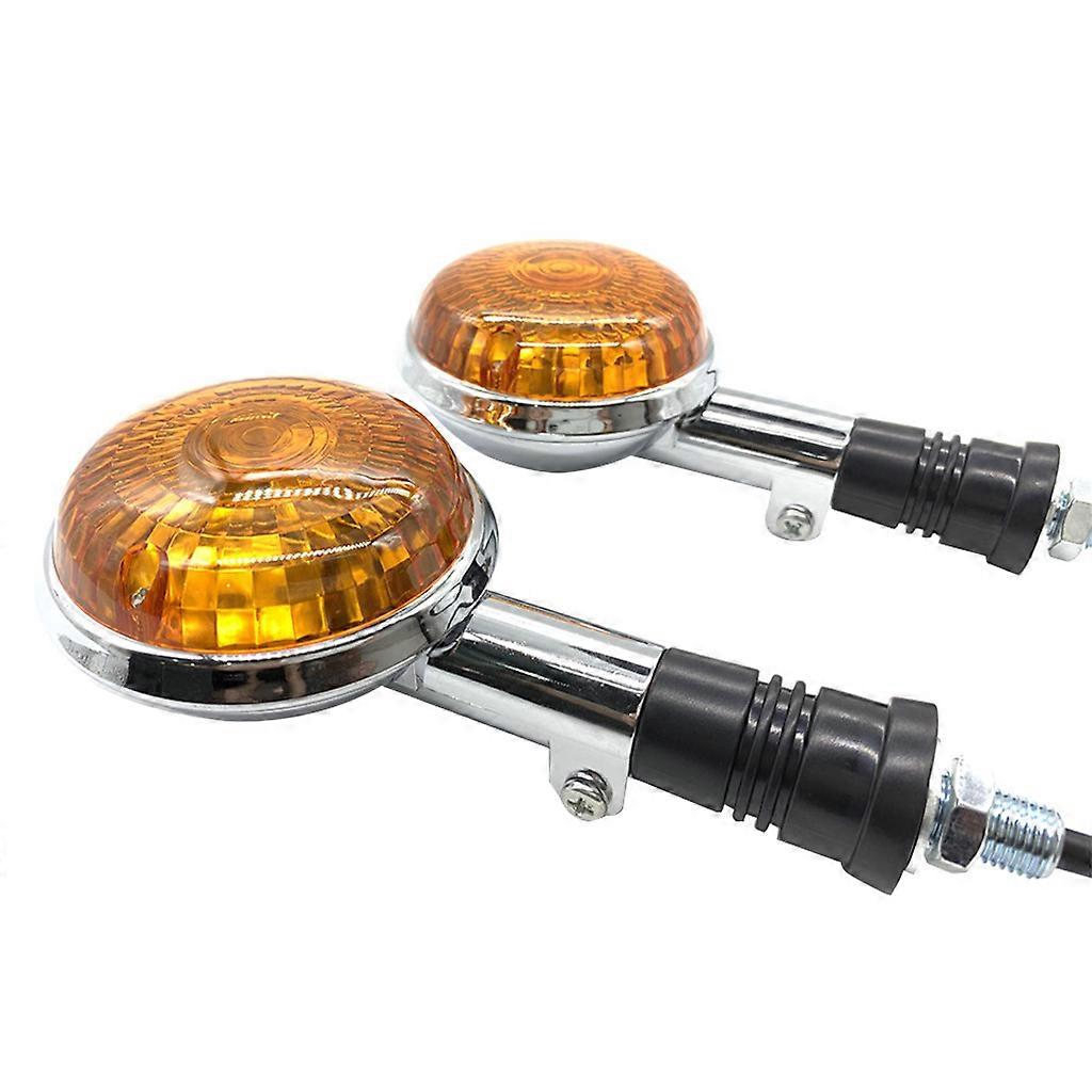 2X Mini Motorcycle LED Turn Signals Flashing Blinker Light Indicator Amber Lamp