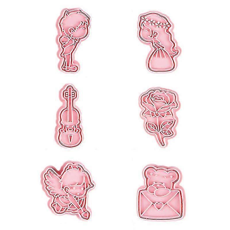 Plastic Material Wedding Theme Biscuit Mould 3d Stereo Pressing Type Baking Tool