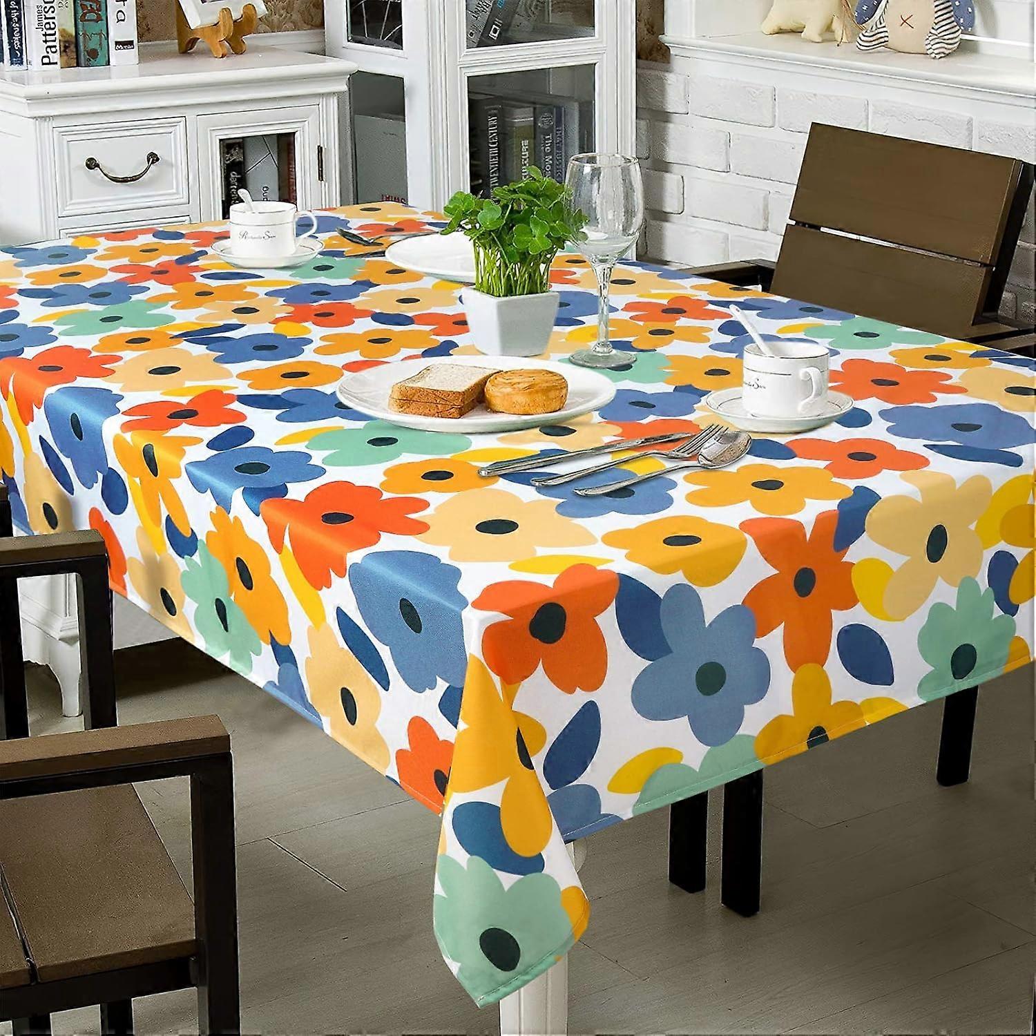 Çiçek masa örtüsü, Çiçekler, ilkbahar, yaz, sonbahar, sonbahar için masa örtüsü, mutfak, yemek odası, piknik, parti, ziyafet, açık su geçirmez masa örtüsü