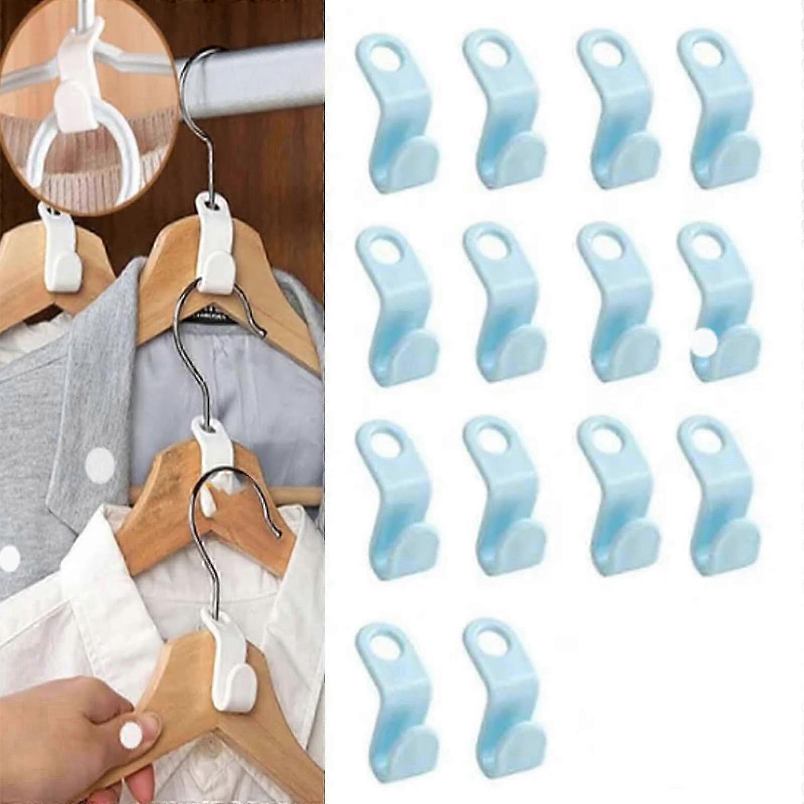 10/50x Clothes Hanger Connector Hooks Wardrobe Hanger Extender Clips Cascading