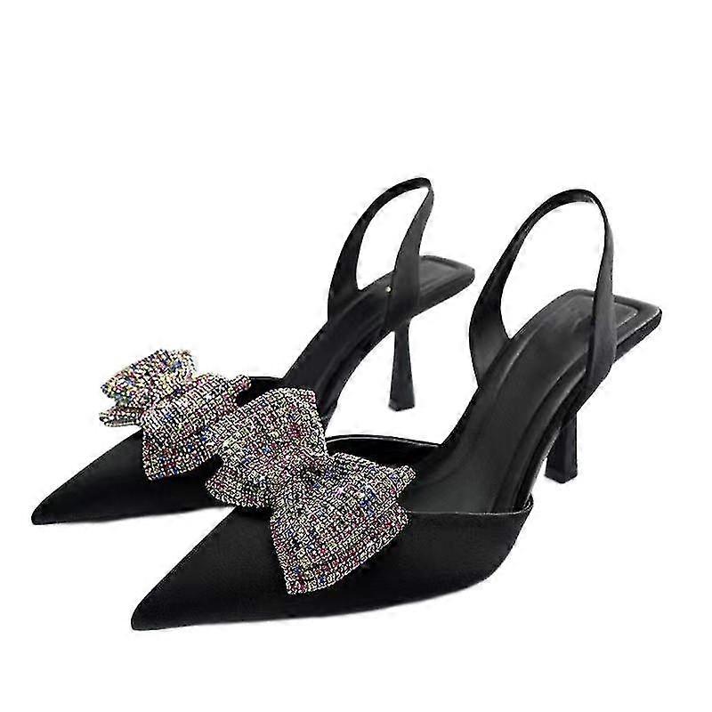 High - Heel Shoes With Embellished Bow